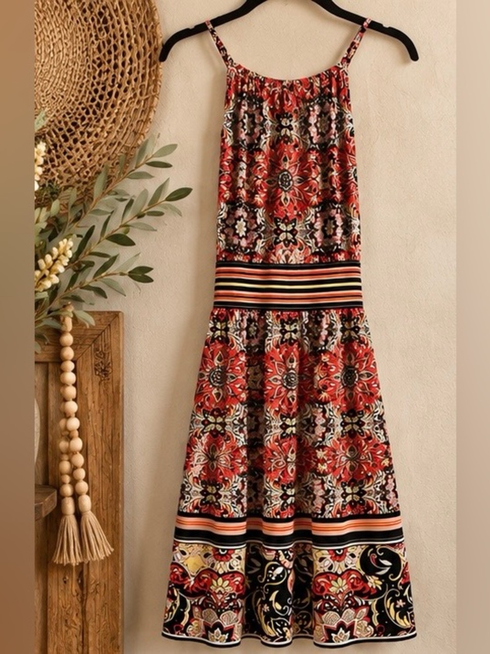 London Times Paisley Print Mini Dress Size 2 Boho Sleeveless